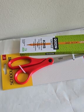 DIXXON Red School Scissors with Pencil Pack